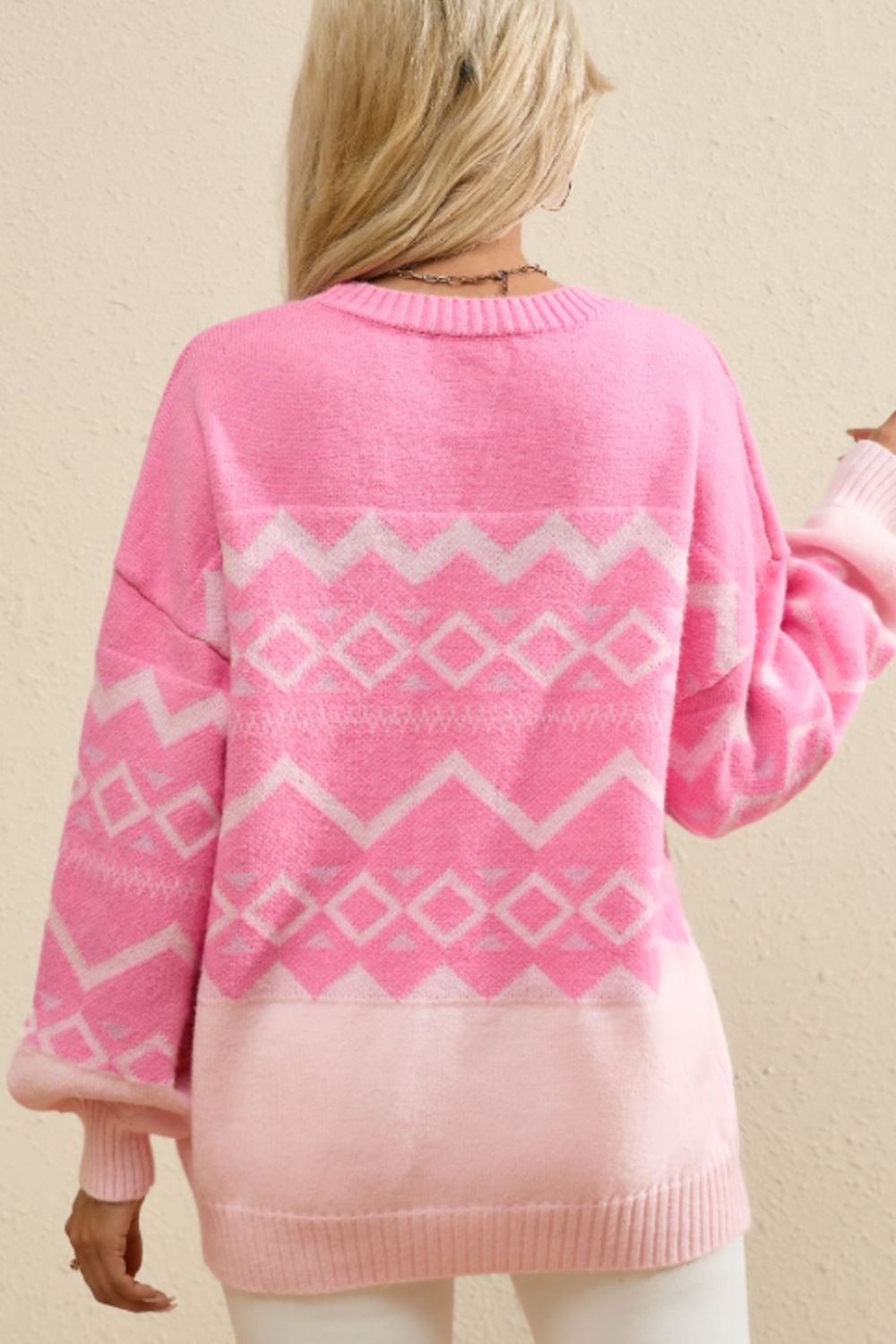 Ryleigh Geometric Long Sleeve Sweater