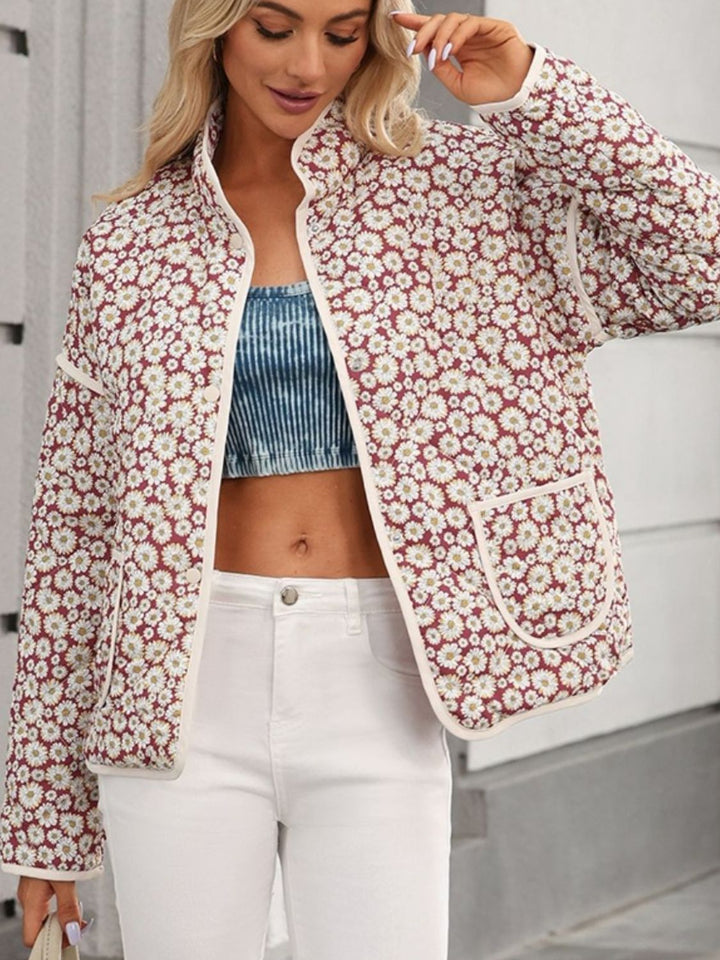 Selena Floral Snap Down Jacket