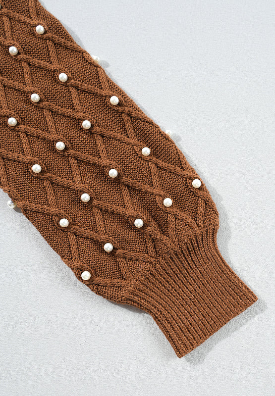 Kinsley Pearl Detail Round Neck Sweater