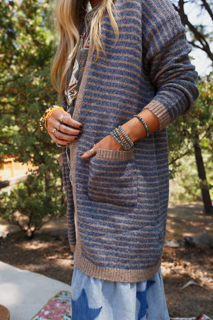 Morgan Open Front Striped Cardigan