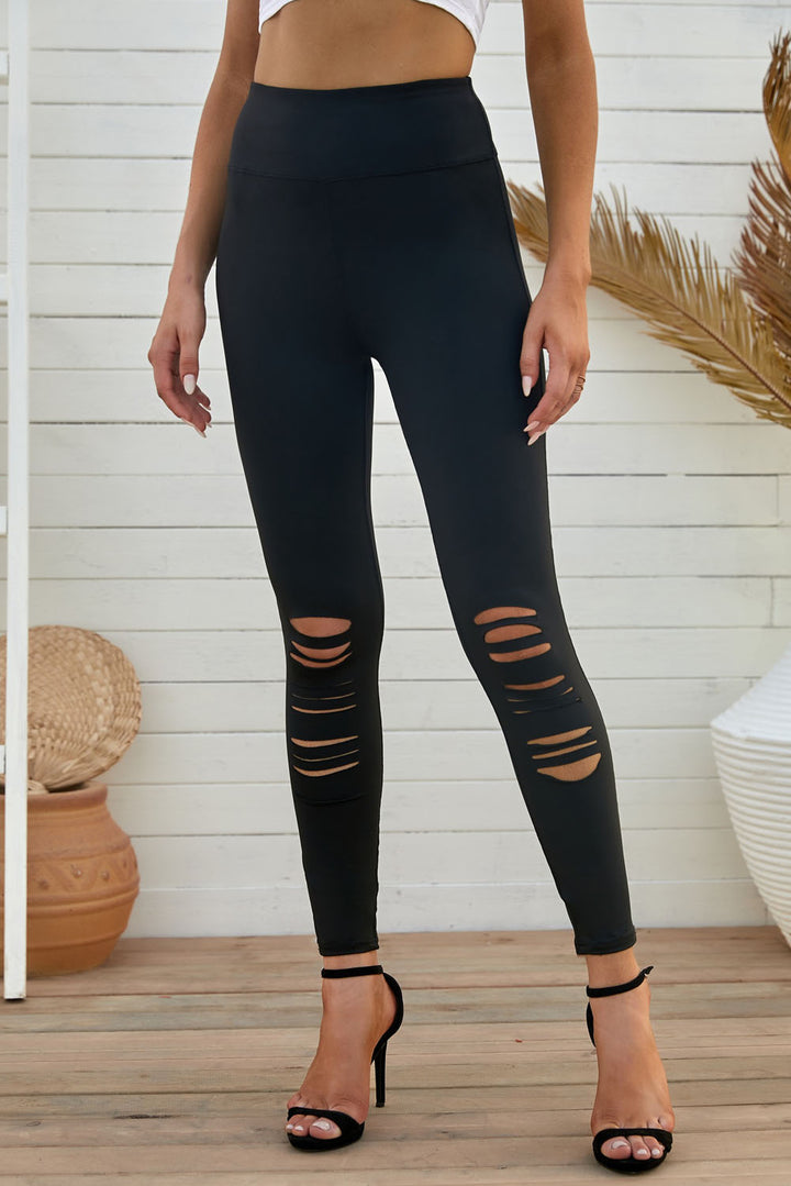 Ava Distressed Slim Fit Leggings