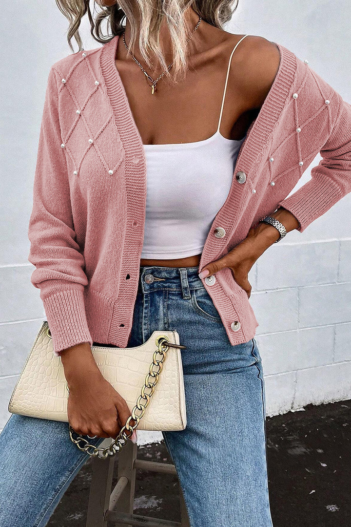 Julia Beaded V-Neck Cardigan