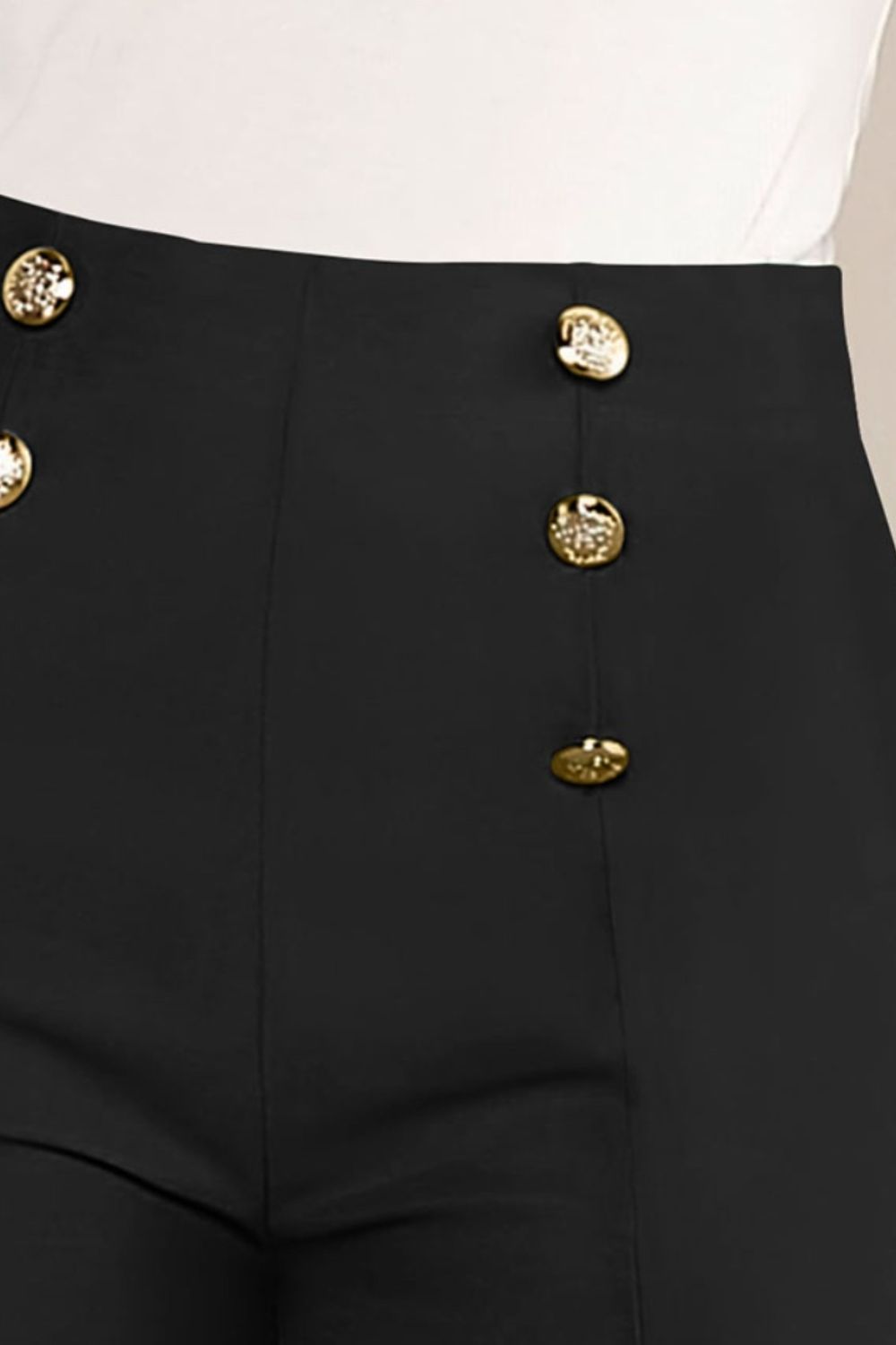 Eloise Decorative Button High Waist Shorts