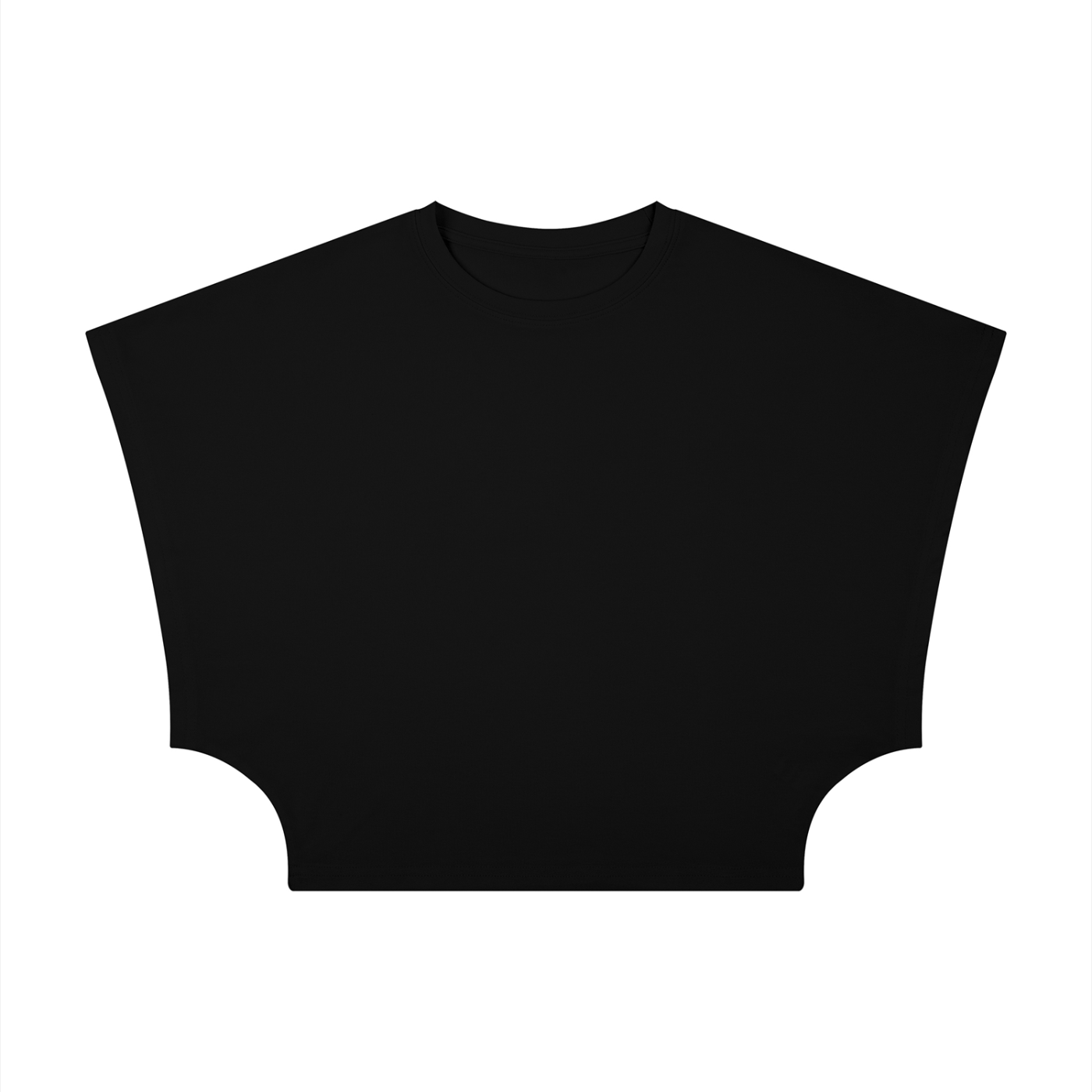 Cropped Dolman T-Shirt - Black