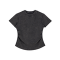 Vintage Washed Bodycon Cotton T-Shirt - Black