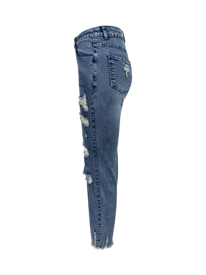 Riley Distressed Raw Hem Jeans