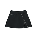 High-Waist Pocketed A-Line Skirt - Black