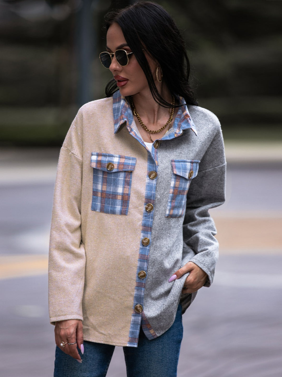 Brooklyn Plaid Contrast Shacket