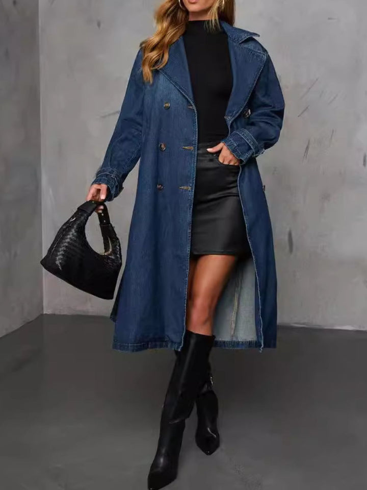 Stevie Button Up Longline Denim Coat