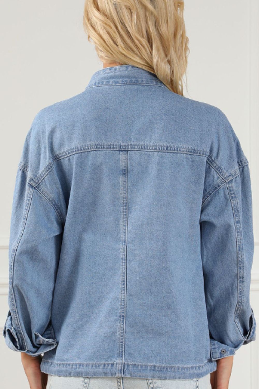 Savannah Drawstring Snap Down Denim Jacket