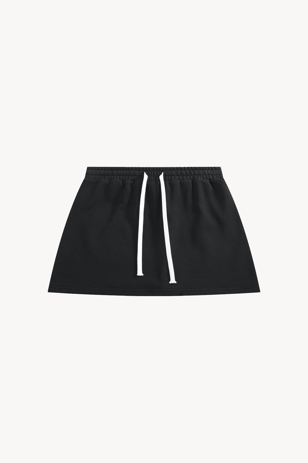 A-Line Drawstring Mini Skirt - Black