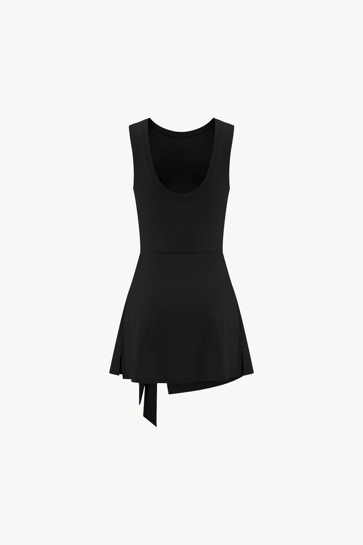 A-Line Sleeveless Dress - Black