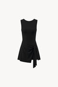 A-Line Sleeveless Dress - Black