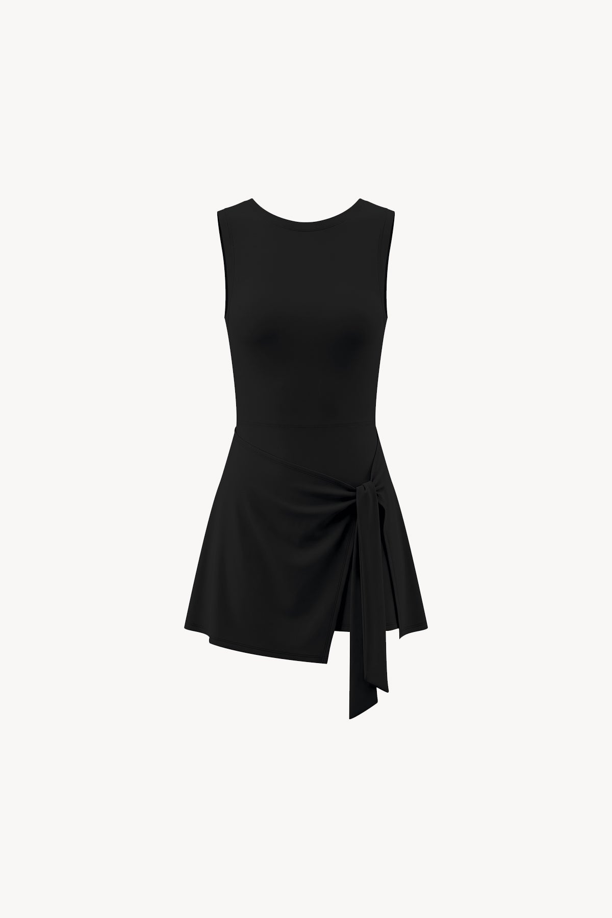A-Line Sleeveless Dress - Black