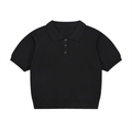 Knit Cotton Polo Shirt - Black