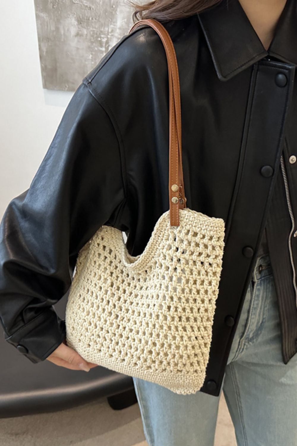 Brooklynn Openwork Tote Bag