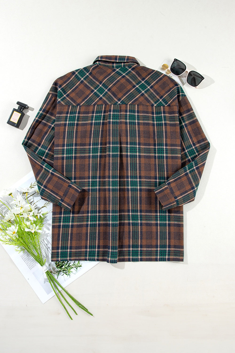 Raven Plaid Button Up Long Sleeve Shacket