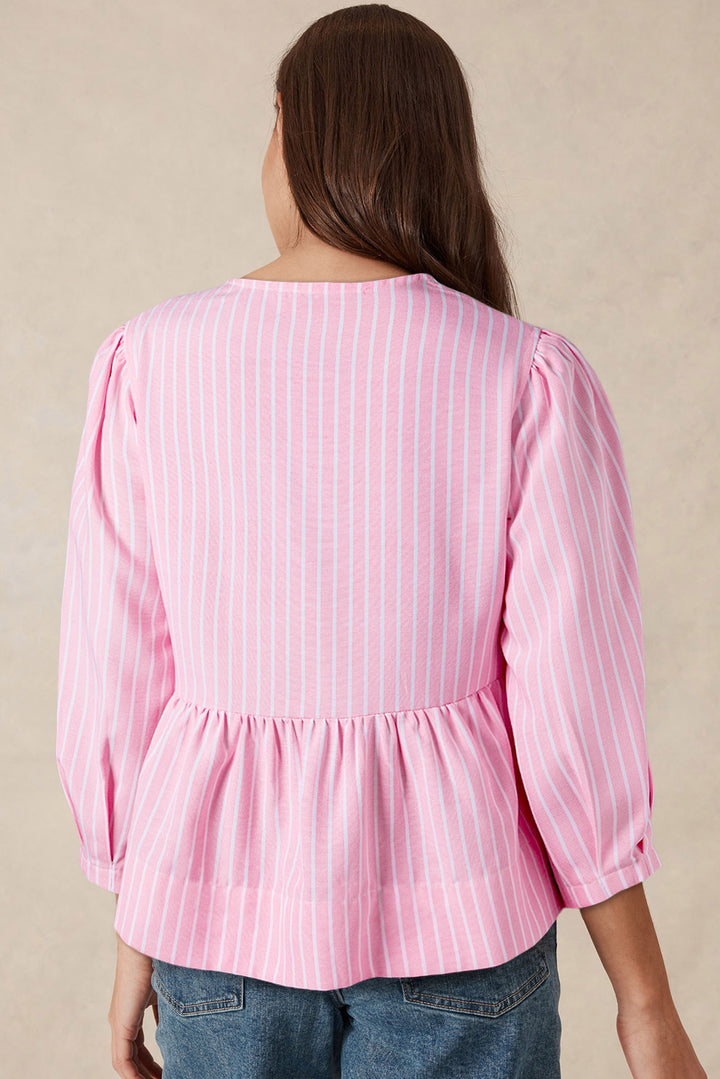 Valerie Bow Striped Blouse