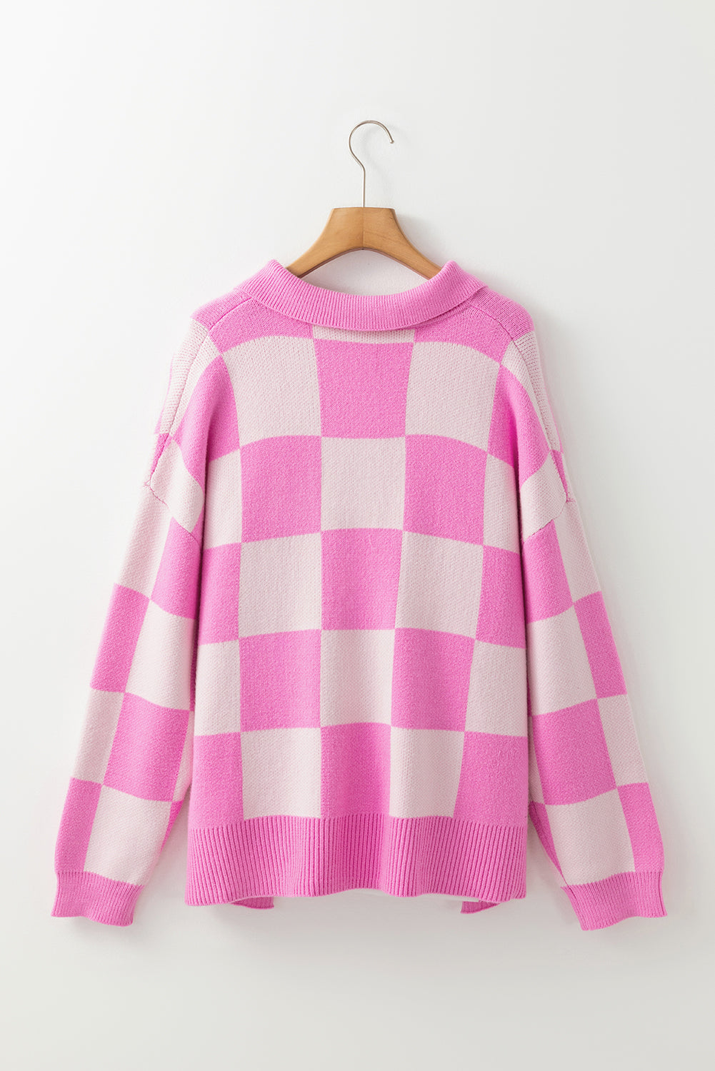 Taylor Checkered Half Button Sweater