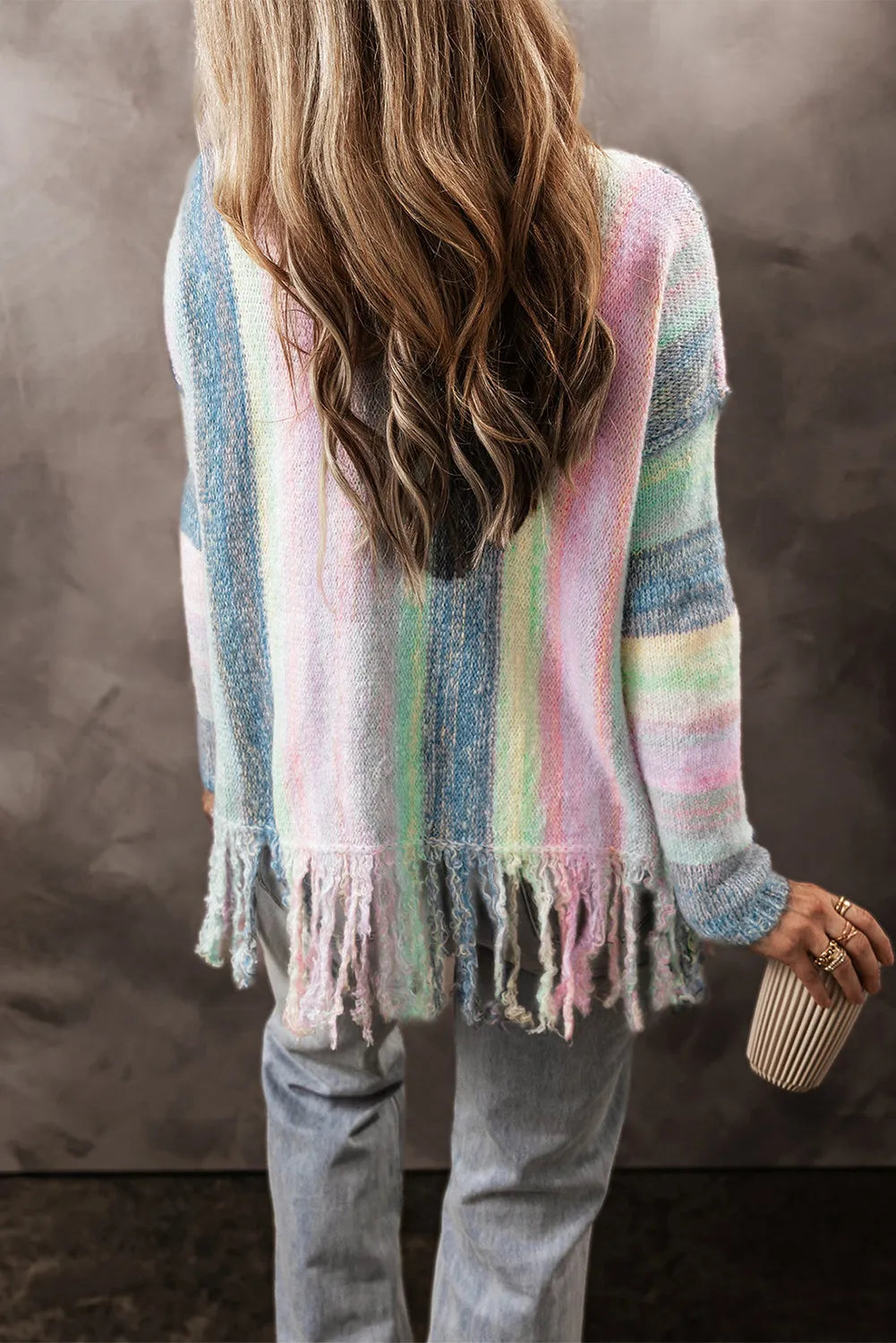 Fiona Fringe Color Block Sweater