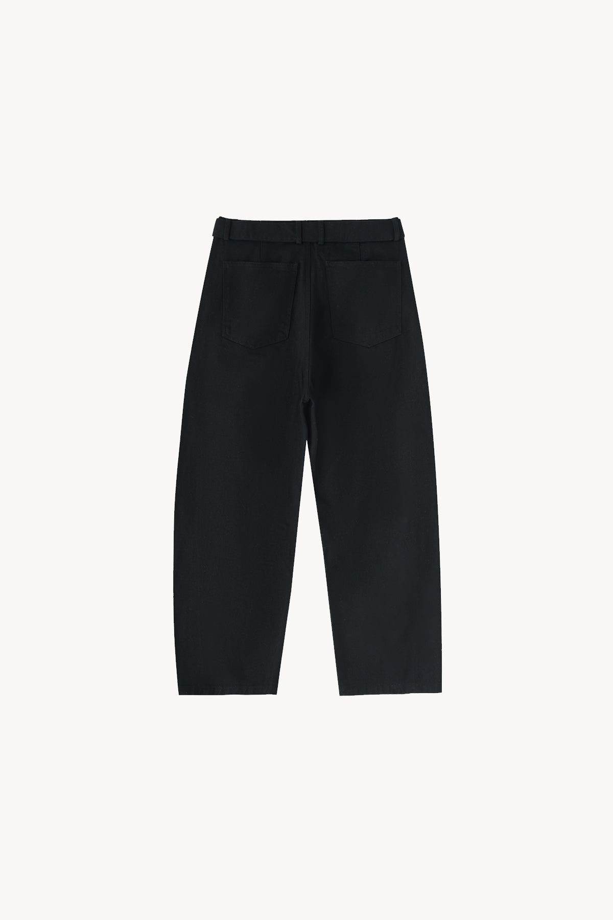 Belted Barrel-leg Chino Pants - Black