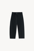 Belted Barrel-leg Chino Pants - Black