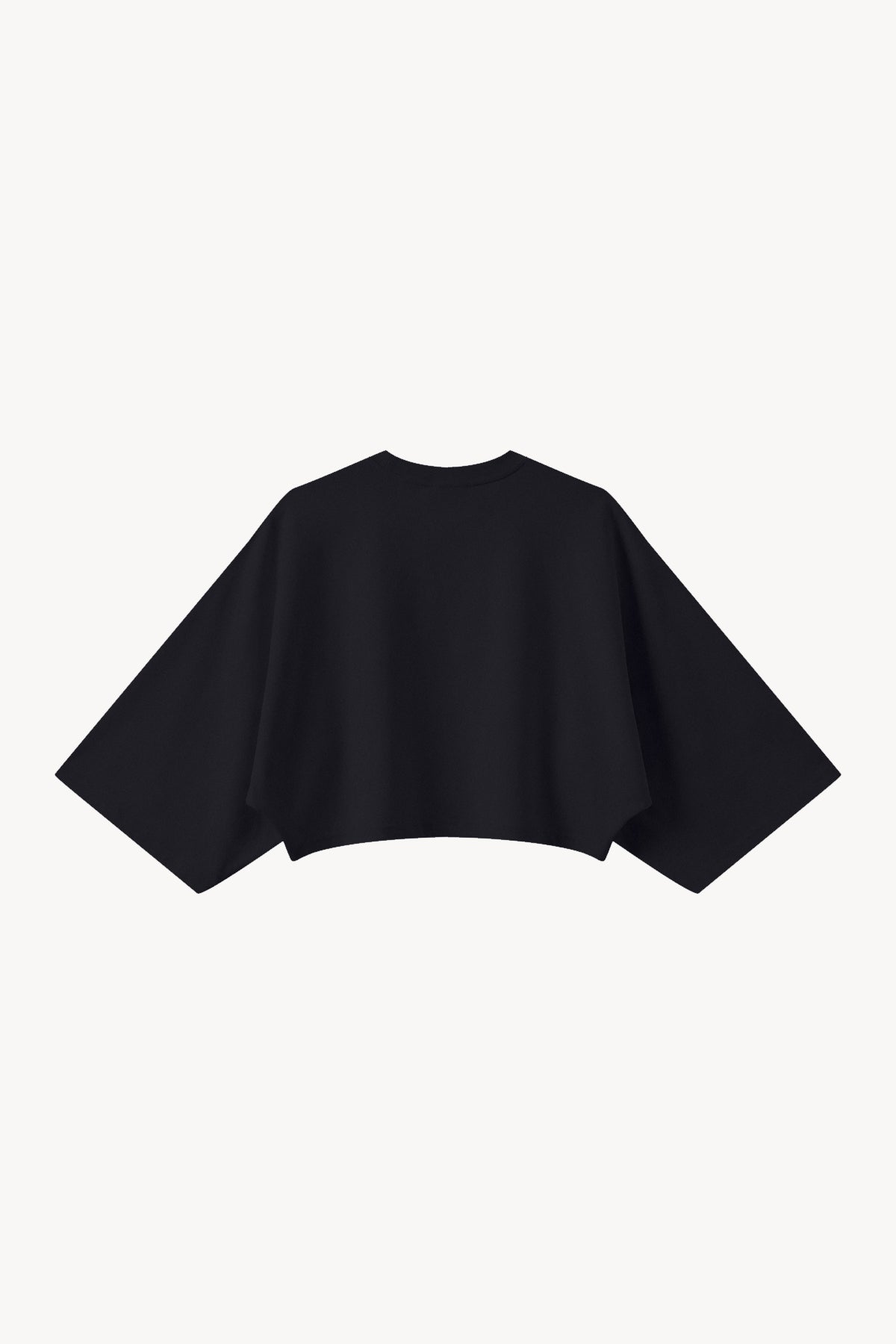 Boxy Batwing Sleeve T-Shirt - Black