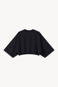 Boxy Batwing Sleeve T-Shirt - Black