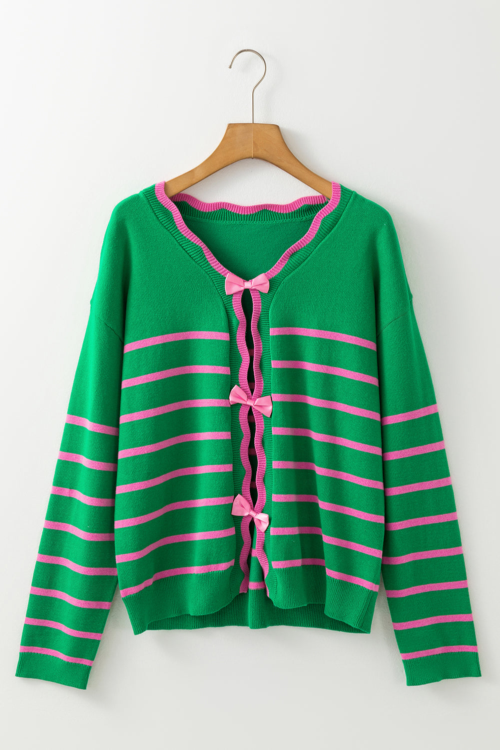 Georgia Bow Striped Cardigan