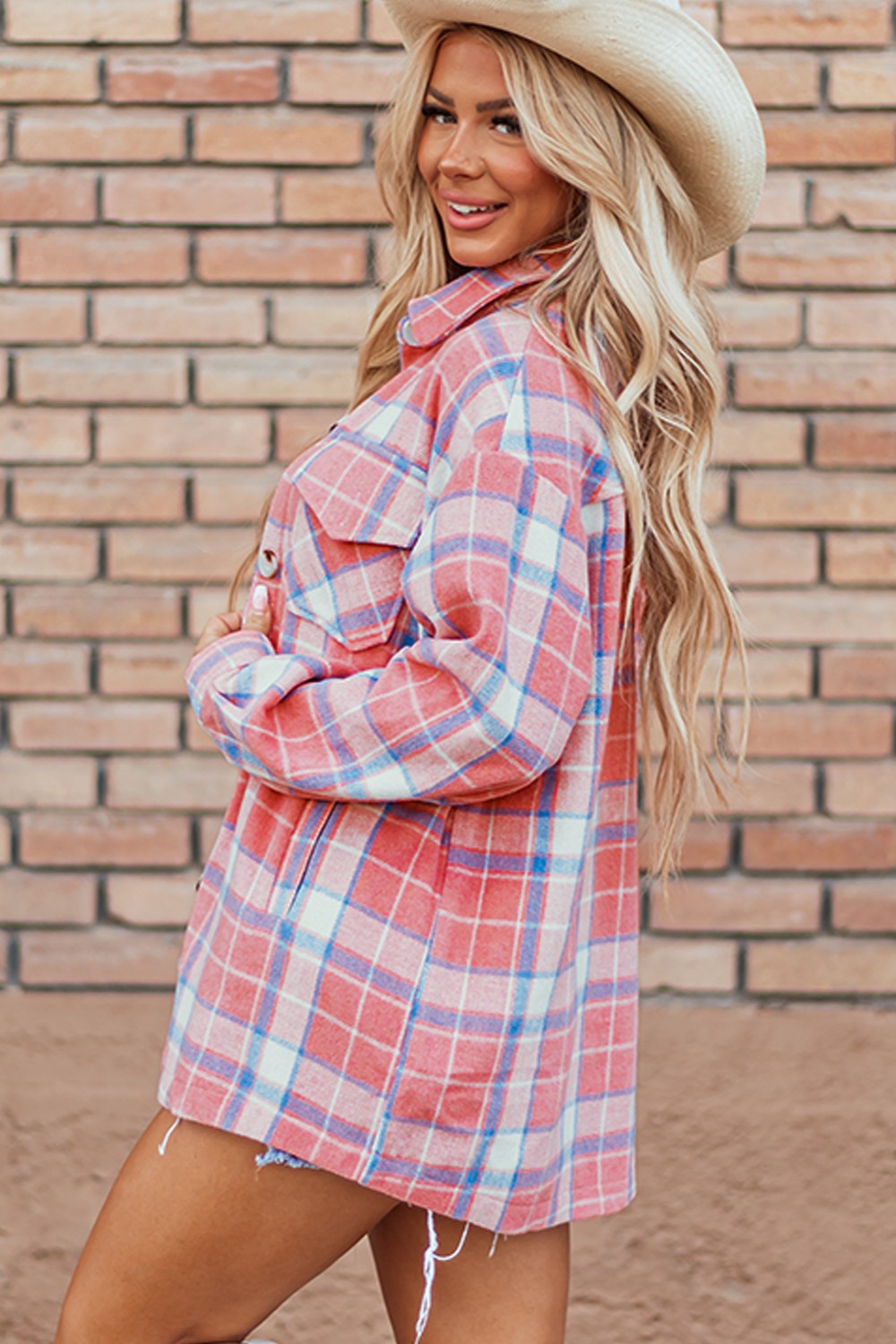 Aria Plaid Button Up Long Sleeve Shacket