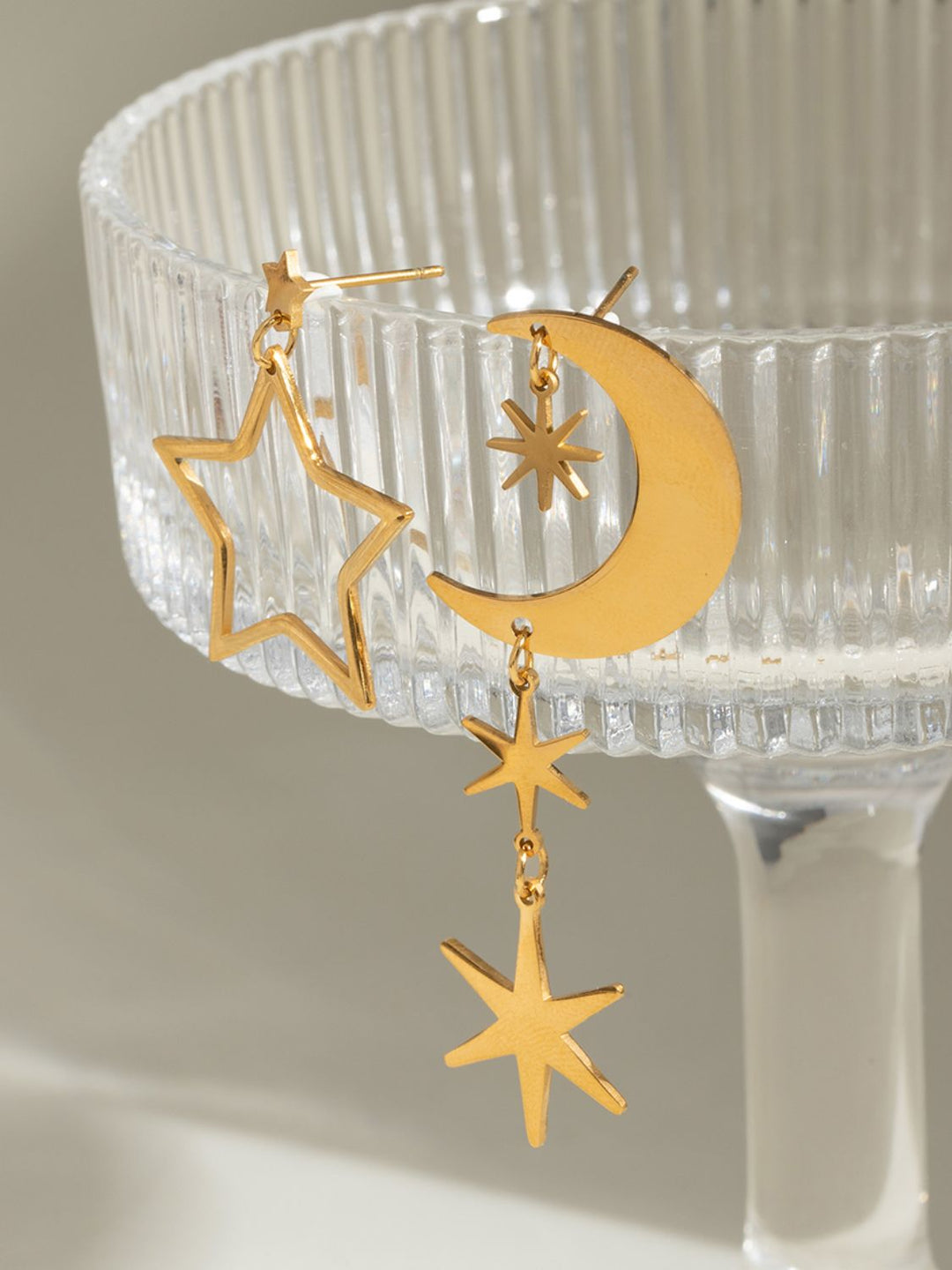 Moon & Star Dangle Earrings