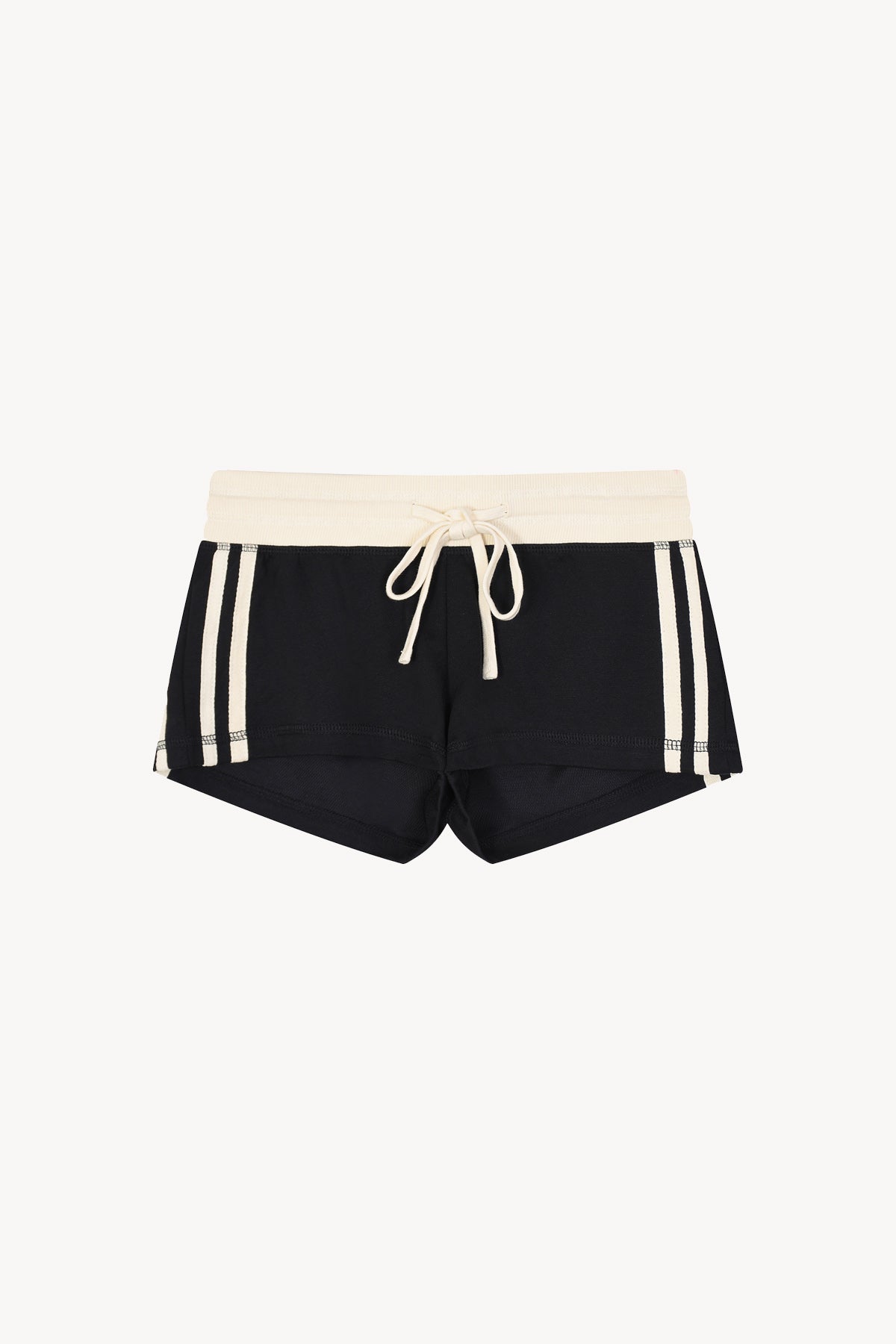Contrast Stripe Track Shorts - Black