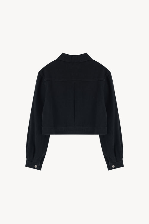 Crop Denim Jacket - Black