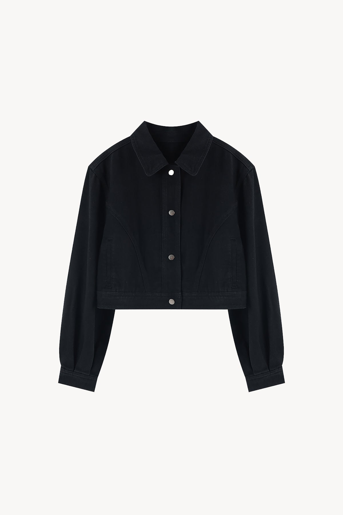 Crop Denim Jacket - Black