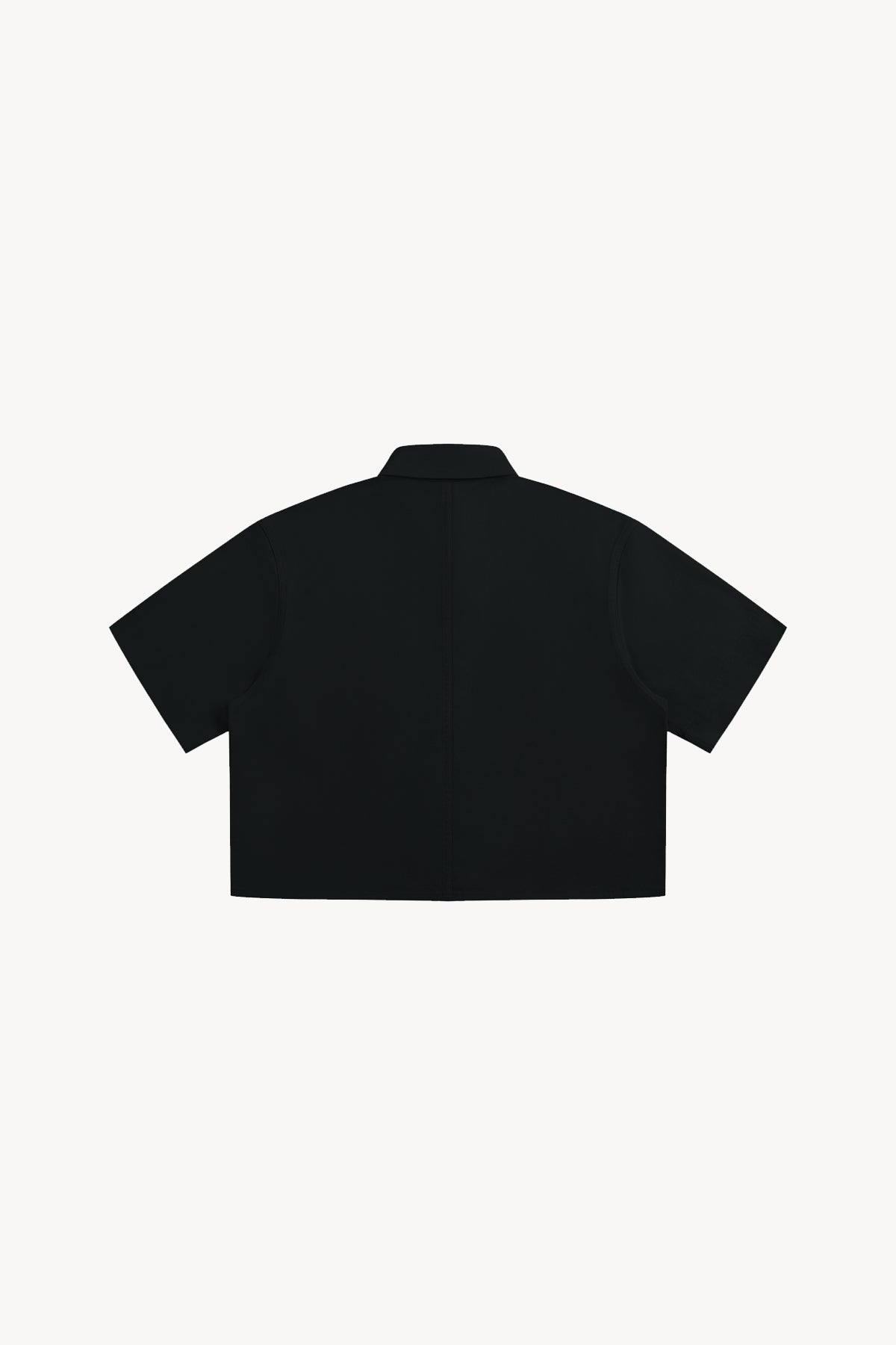 Crop Short Sleeve Shirt - Black