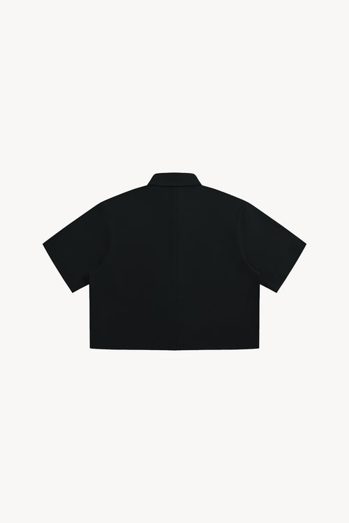 Crop Short Sleeve Shirt - Black