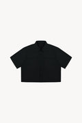 Crop Short Sleeve Shirt - Black