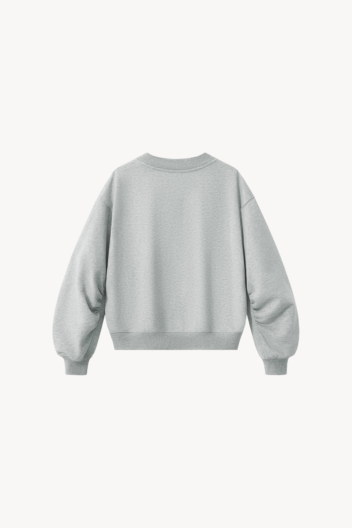 Crop V-Neck Sweatshirt - Gray