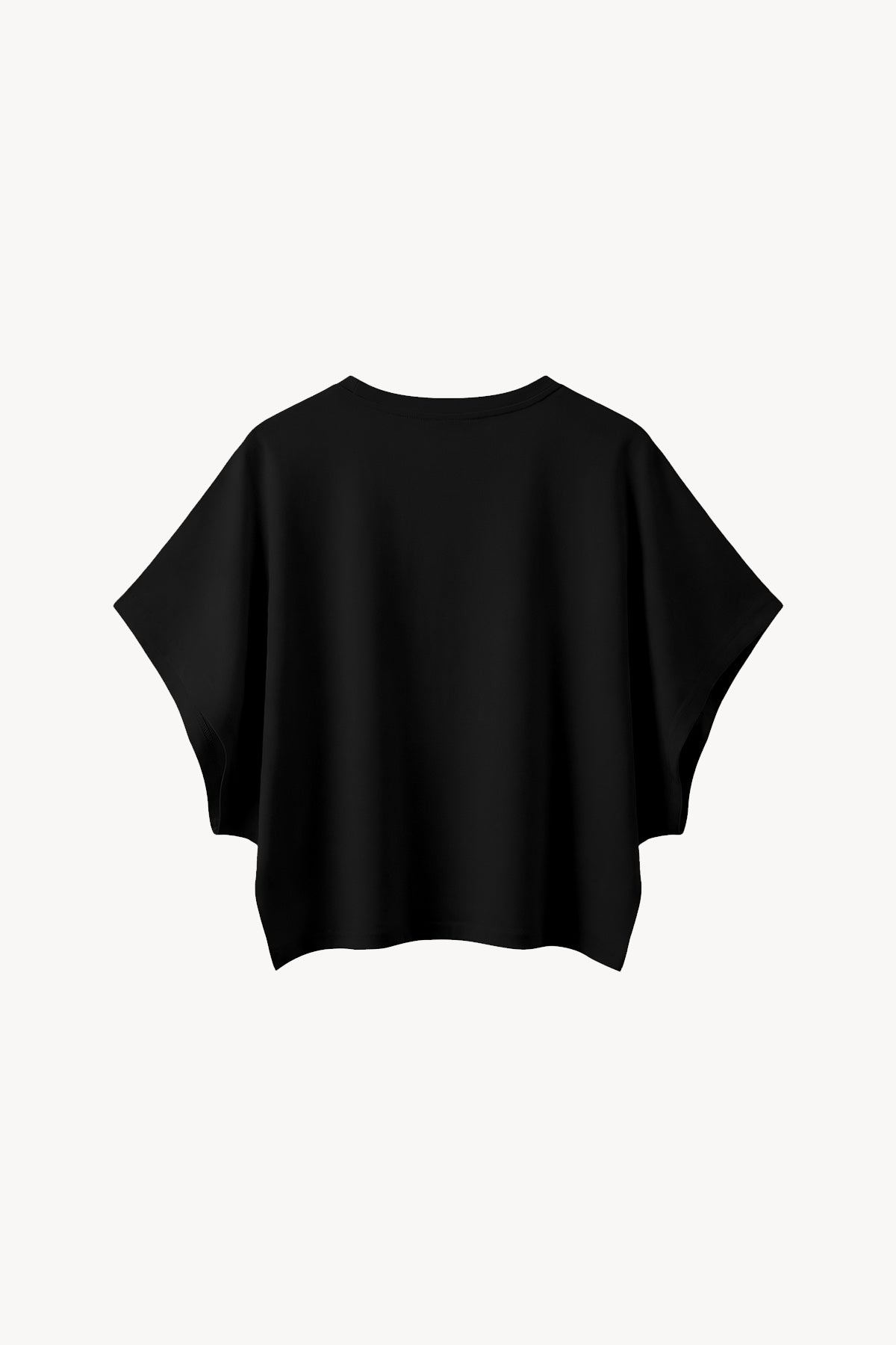 Cropped Dolman T-Shirt - Black