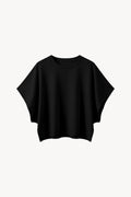 Cropped Dolman T-Shirt - Black