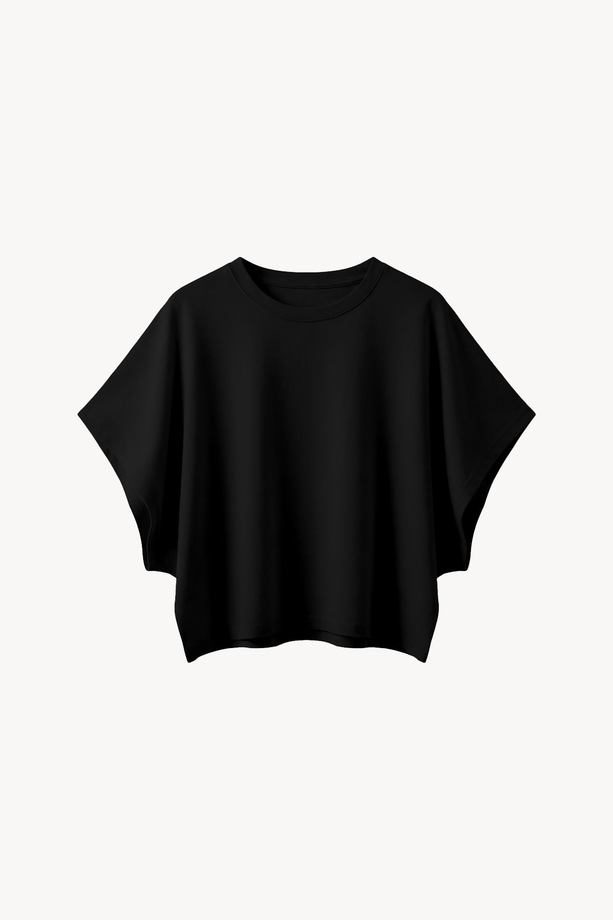 Cropped Dolman T-Shirt - Black