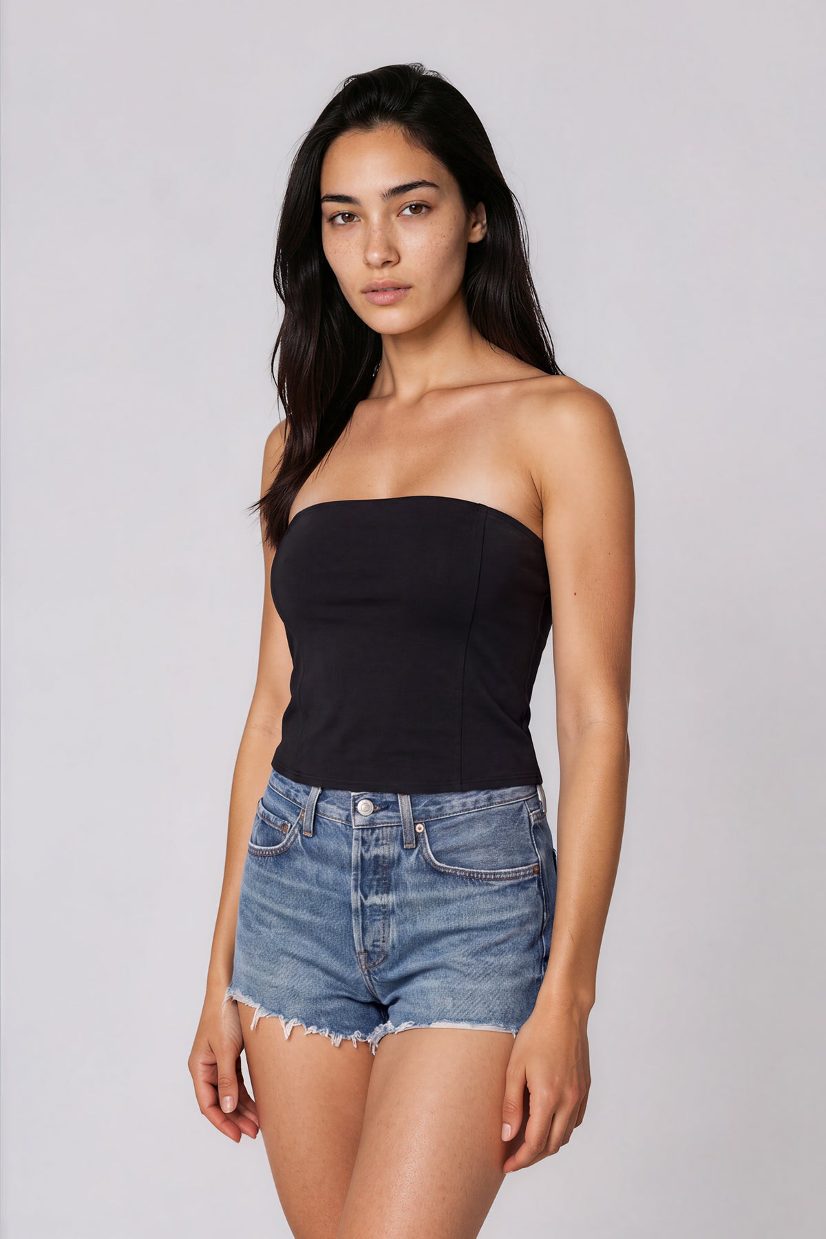 Cropped Tube Top - Black