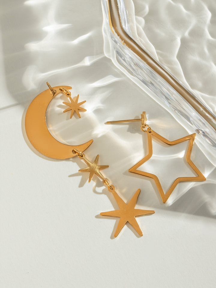 Moon & Star Dangle Earrings