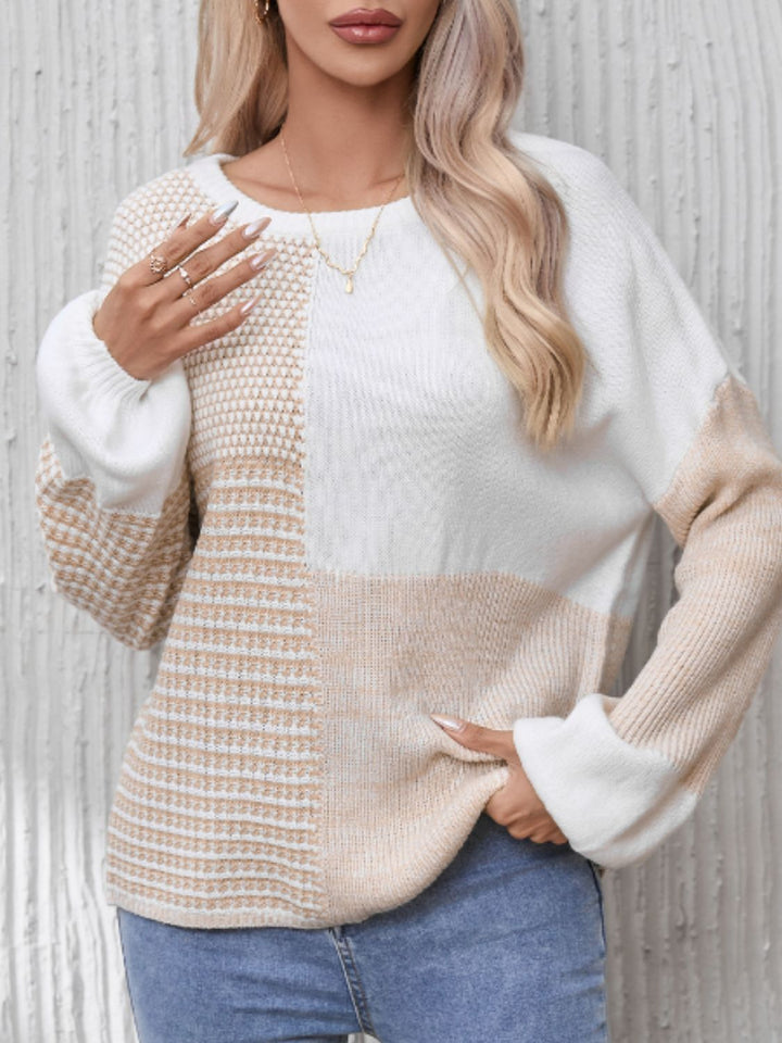 Mackenzie Contrast Long Sleeve Sweater