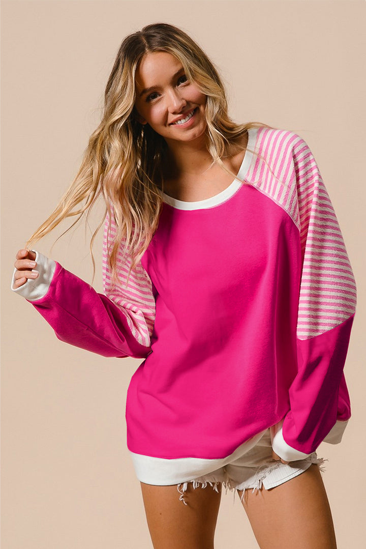 Amanda Striped Round Neck Sweatshirt