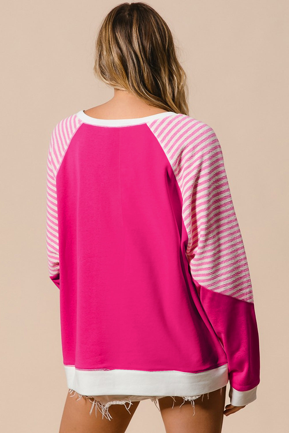 Amanda Striped Round Neck Sweatshirt