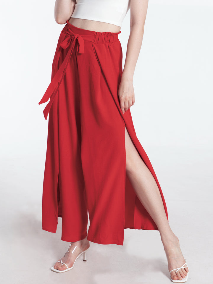 Sadie Tied Slit Wide Leg Pants