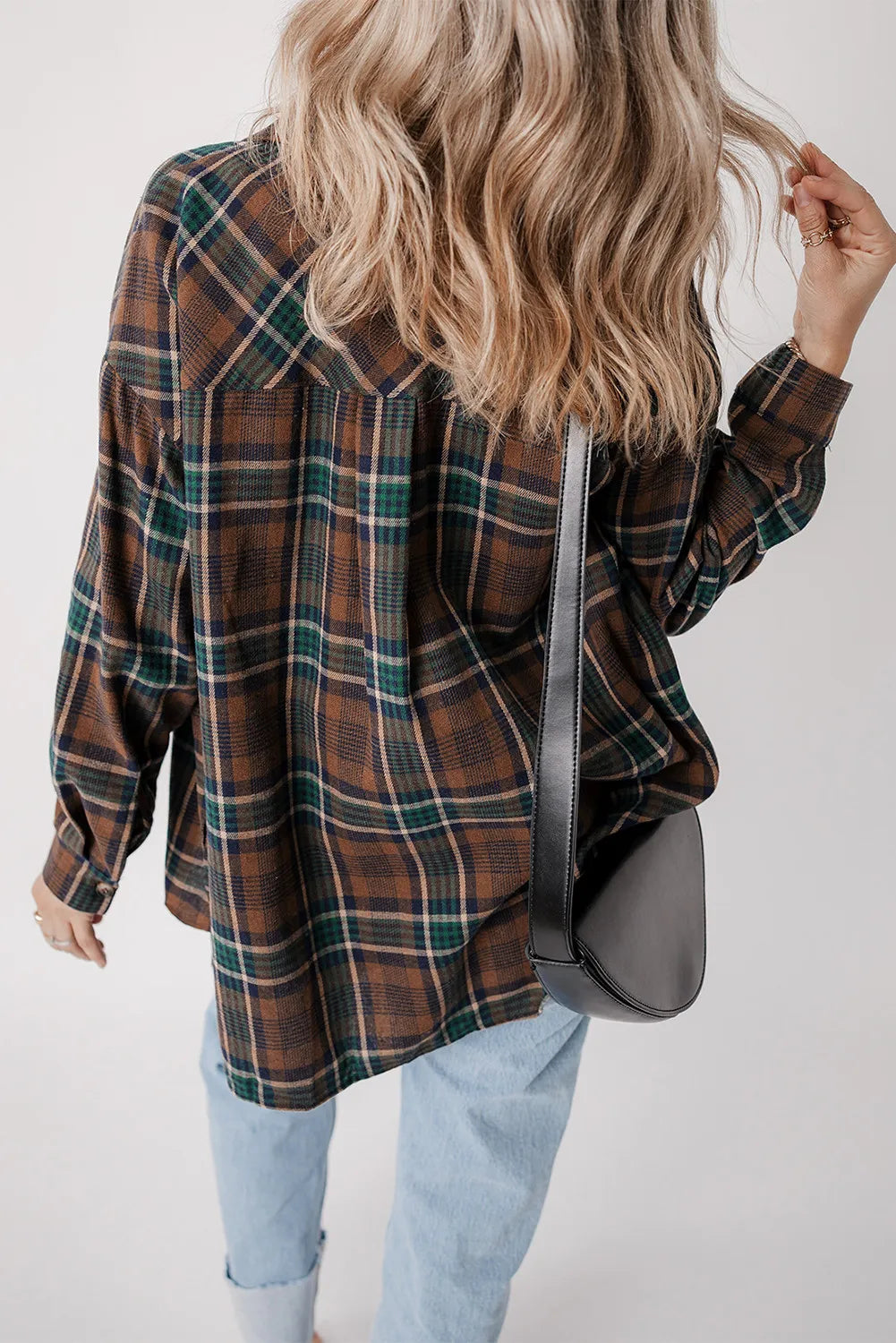 Raven Plaid Button Up Long Sleeve Shacket