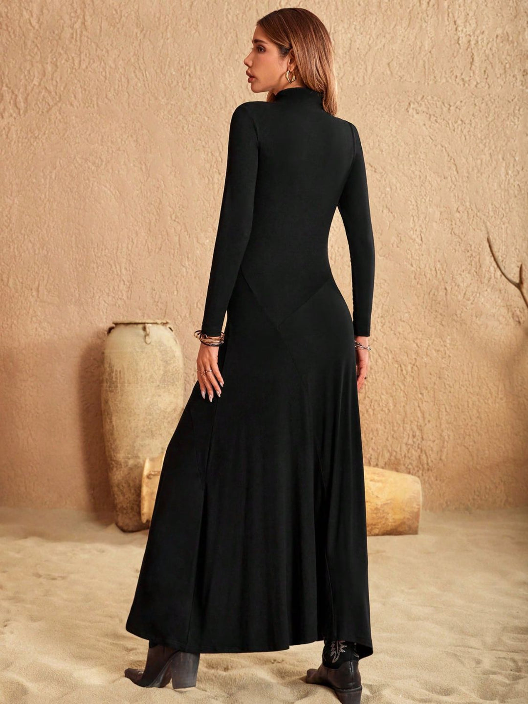 Audrey Turtleneck Long Sleeve Maxi Dress