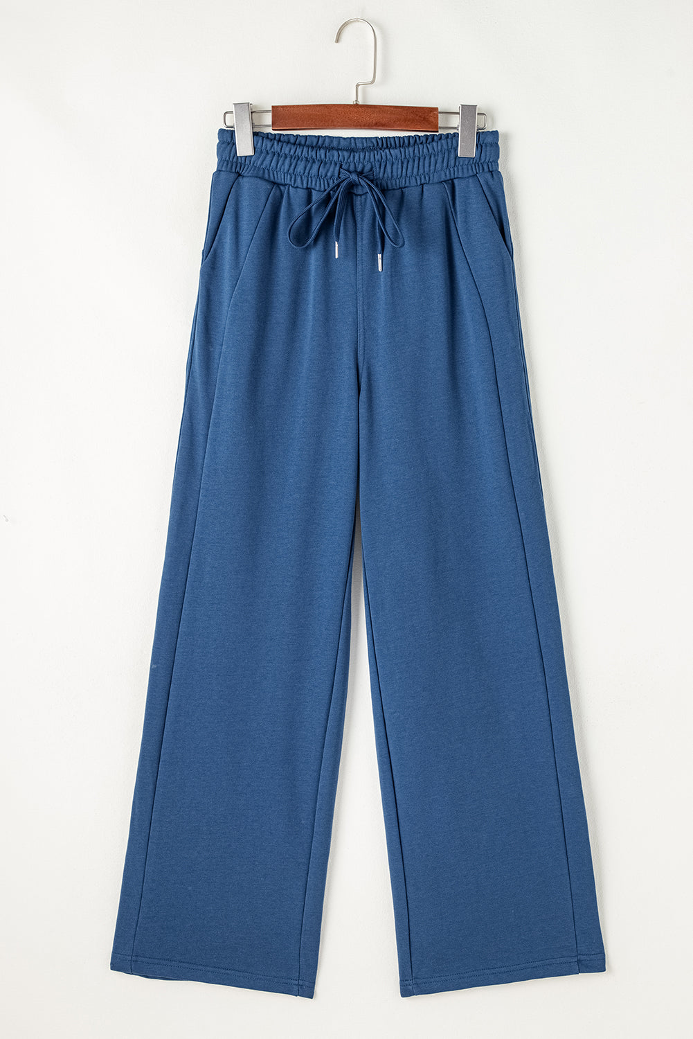 Eva Drawstring Elastic Waist Straight Leg Pants